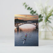 Ladybird Lake Rowing Scull Sunset - Austin Texas Briefkaart (Staand voorkant)