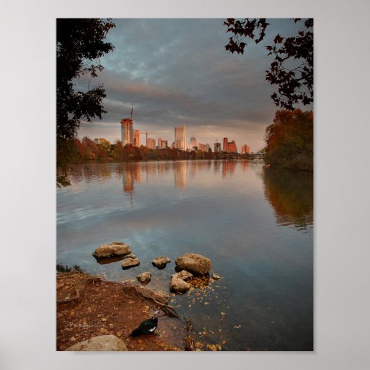 Ladybird Lake Sunrise 2 - Austin Texas Skyline Poster (Voorkant)