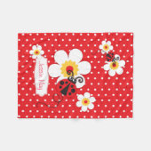 Ladybird lieveheersbeestje bloemen grafische rode  fleece deken (Voorkant (Horizontaal))