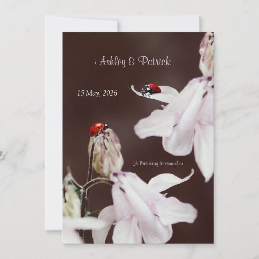 Ladybird Love Wedding Invitation Kaart (Voorkant)