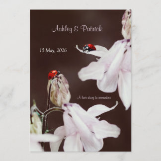 Ladybird Love Wedding Invitation Kaart