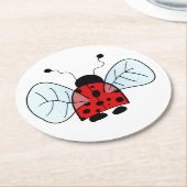 Ladybird Ronde Kartonnen Onderzetter (Gebogen)