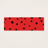 Ladybird zwarte stippen mini visitekaartjes (Achterkant)