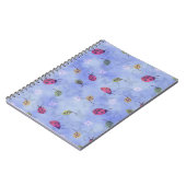 Ladybirds and Falling Leaves Blue Pattern Notitieboek (Linkerzijde)