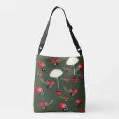 Ladybirds Bugs schattige tekening Cross Body Bag, Crossbody Tas (Achterkant)