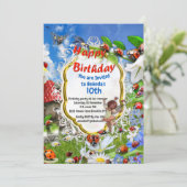 LADYBIRDS EN BUTTERFLIES INVITATIE KAART (Staand voorkant)