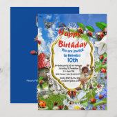 LADYBIRDS EN BUTTERFLIES INVITATIE KAART (Voorkant / Achterkant)