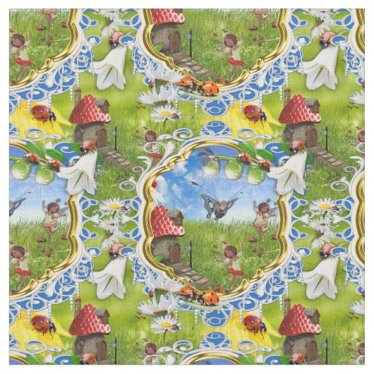 LADYBIRDS EN BUTTERFLIES STOF (Close Up)