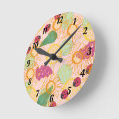 Ladybirds & Fruit Garden Wall Clock Ronde Klok (Hoek)
