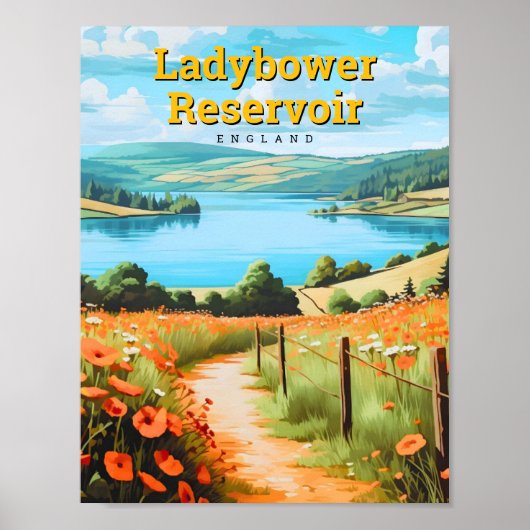 Ladybower Reservoir Derbyshire Engeland Reizen Poster (Voorkant)