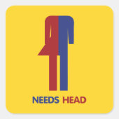 Ladyboy Needs Head Vierkante Sticker (Voorkant)