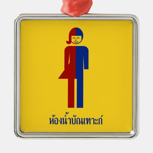 Ladyboy/Tomboy Toilet ⚠ Thai Sign ⚠ Metalen Ornament (Voorkant)