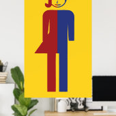 Ladyboy/Tomboy Toilet ⚠ Thai Sign ⚠ Poster (Thuiskantoor)