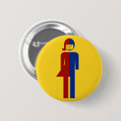 Ladyboy/Tomboy Toilet ⚠ Thai Sign ⚠ Ronde Button 5,7 Cm (Voorkant /achterkant)