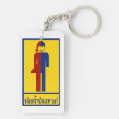 Ladyboy/Tomboy Toilet ⚠ Thai Sign ⚠ Sleutelhanger (achterkant)