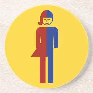 Ladyboy/Tomboy Toilet ⚠ Thai Sign ⚠ Zandsteen Onderzetter