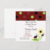 ladybug2 copy, je wordt uitgenodigd voor een Baby Kaart (Voorkant / Achterkant)