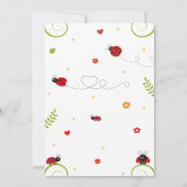 Ladybug 1e verjaardagsuitnodiging Meisjesliefhebst Kaart (Achterkant)