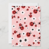 Ladybug 1st Baby Girl Birthday Invitation Kaart (Achterkant)
