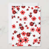 Ladybug 1st Baby Girl Birthday Invitation Kaart (Achterkant)