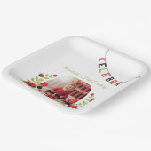 Ladybug 1st Birthday Floral Papieren Bordje (Gebogen)