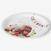  Ladybug 1st Birthday Floral Papieren Bordje (Gekanteld)