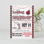 Ladybug 1st Birthday-uitnodigingen Kaart (Staand voorkant)