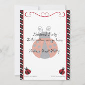 Ladybug 1st Birthday-uitnodigingen Kaart (Achterkant)