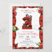 Ladybug 2e Birthday Party Invitation Kaart (Voorkant)