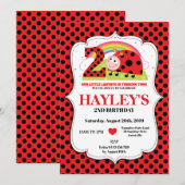 Ladybug 2e verjaardag uitnodigingen meisje (Voorkant / Achterkant)