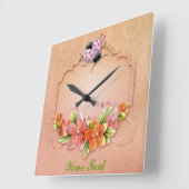 Ladybug #3 Square Wall klok (Hoek)