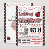 Ladybug 3rd Birthday-uitnodigingen Kaart (Voorkant / Achterkant)