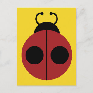 Ladybug 60s retro cool red yellow briefkaart