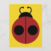 Ladybug 60s retro cool red yellow briefkaart (Voorkant)