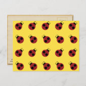 Ladybug 60s retro cool red yellow briefkaart (Voorkant / Achterkant)