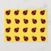 Ladybug 60s retro cool red yellow briefkaart (Voorkant)