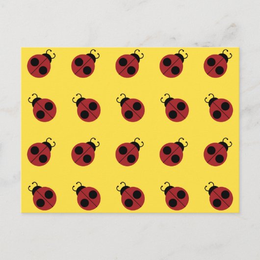 Ladybug 60s retro cool red yellow briefkaart (Voorkant)