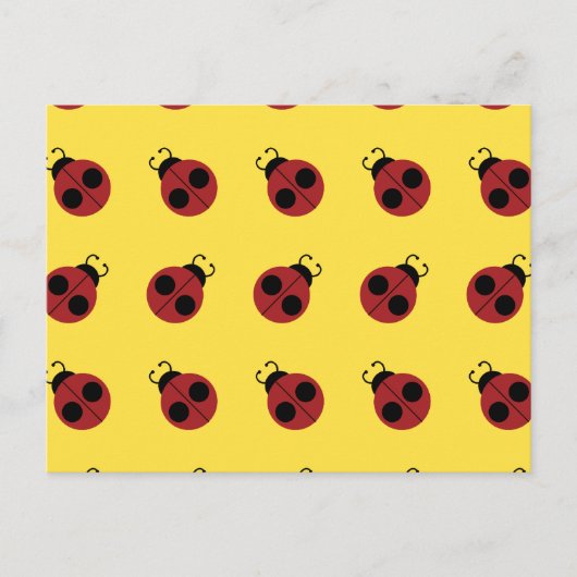 Ladybug 60s retro cool red yellow briefkaart (Voorkant)