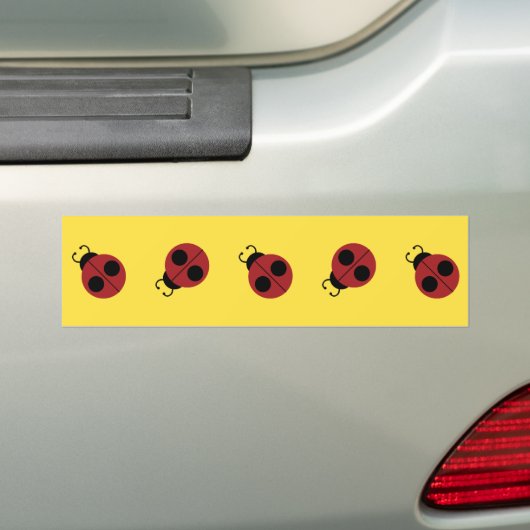 Ladybug 60s retro cool red yellow bumpersticker (Op auto)