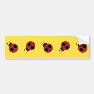 Ladybug 60s retro cool red yellow bumpersticker