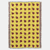 Ladybug 60s retro cool red yellow deken (Voorkant Verticaal)