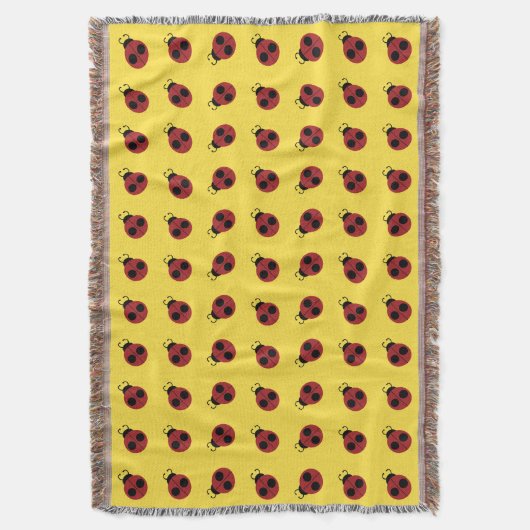 Ladybug 60s retro cool red yellow deken (Voorkant Verticaal)