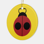 Ladybug 60s retro cool red yellow keramisch ornament (Links)