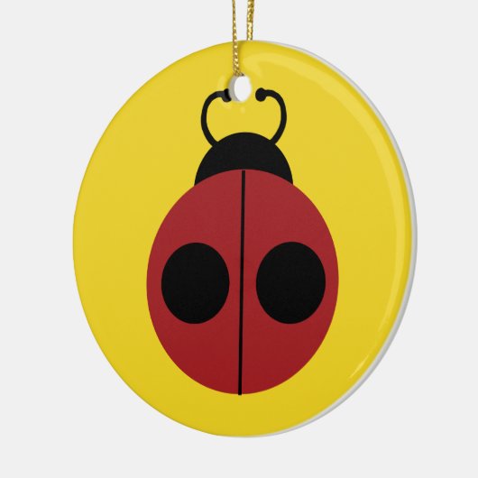 Ladybug 60s retro cool red yellow keramisch ornament (Links)