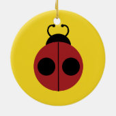 Ladybug 60s retro cool red yellow keramisch ornament (Achterkant)