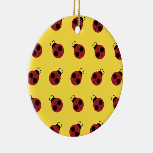 Ladybug 60s retro cool red yellow keramisch ornament (Rechts)
