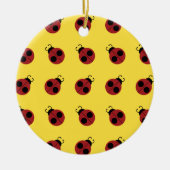 Ladybug 60s retro cool red yellow keramisch ornament (Voorkant)