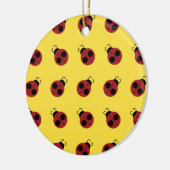 Ladybug 60s retro cool red yellow keramisch ornament (Links)