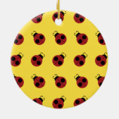 Ladybug 60s retro cool red yellow keramisch ornament (Achterkant)