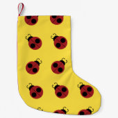 Ladybug 60s retro cool red yellow kleine kerstsok (Voorkant)